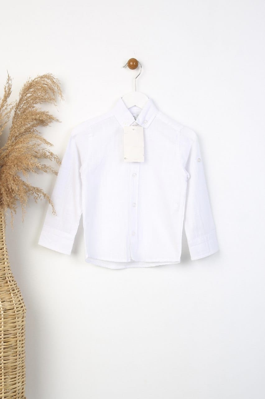 Şile Bezi Uzun Kollu Erkek Çocuk Gömlek